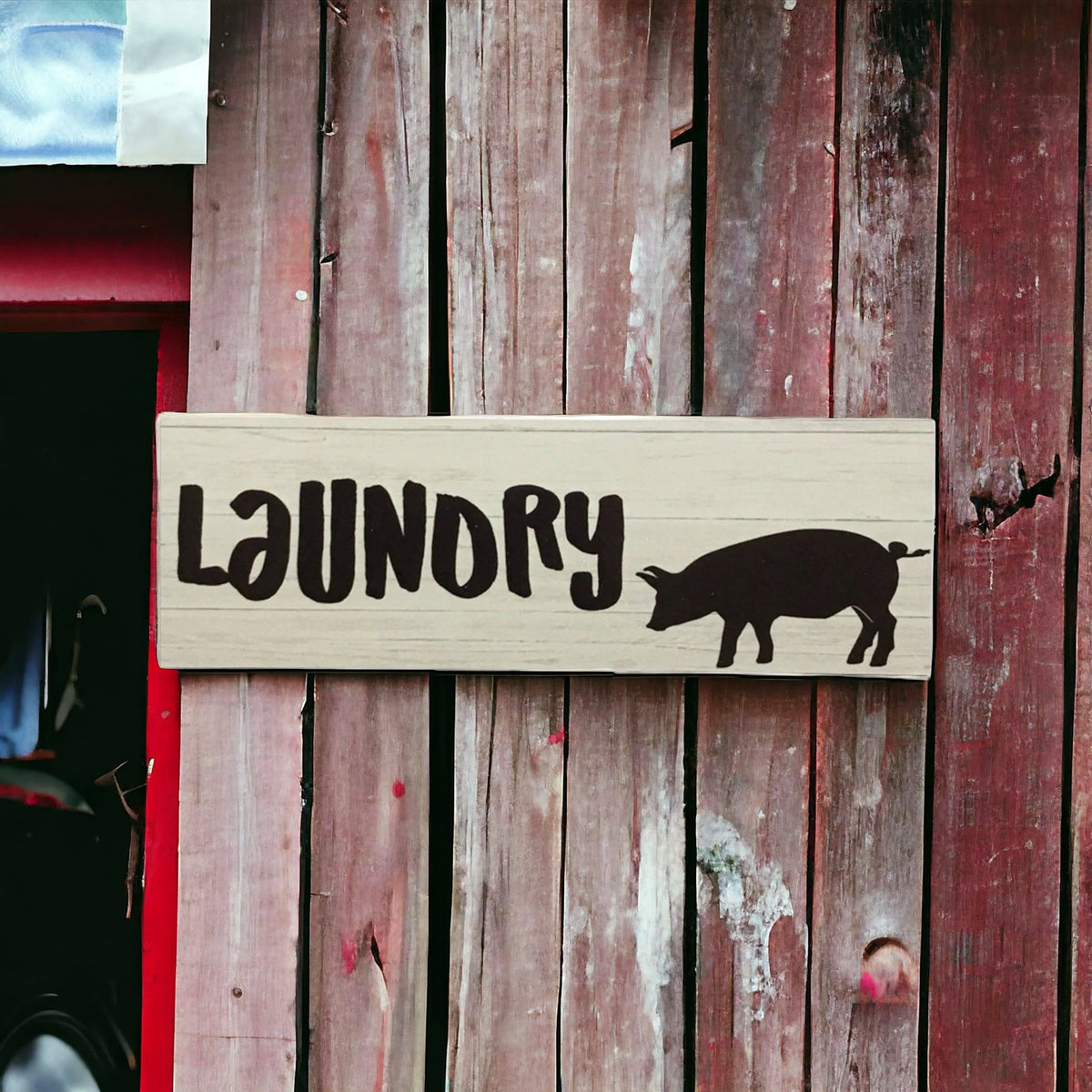 Pig Door Room Sign Toilet Laundry Bathroom - The Renmy Store Homewares & Gifts