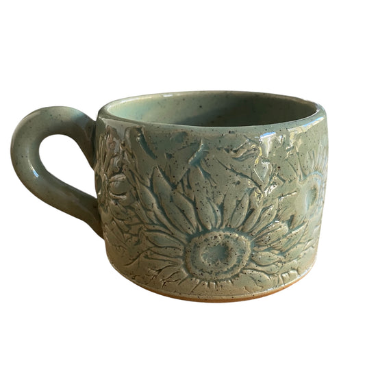 Handmade Sunflower Sage Ceramic Mug | Aussie Made Wolf and Clay Farmhouse Gift