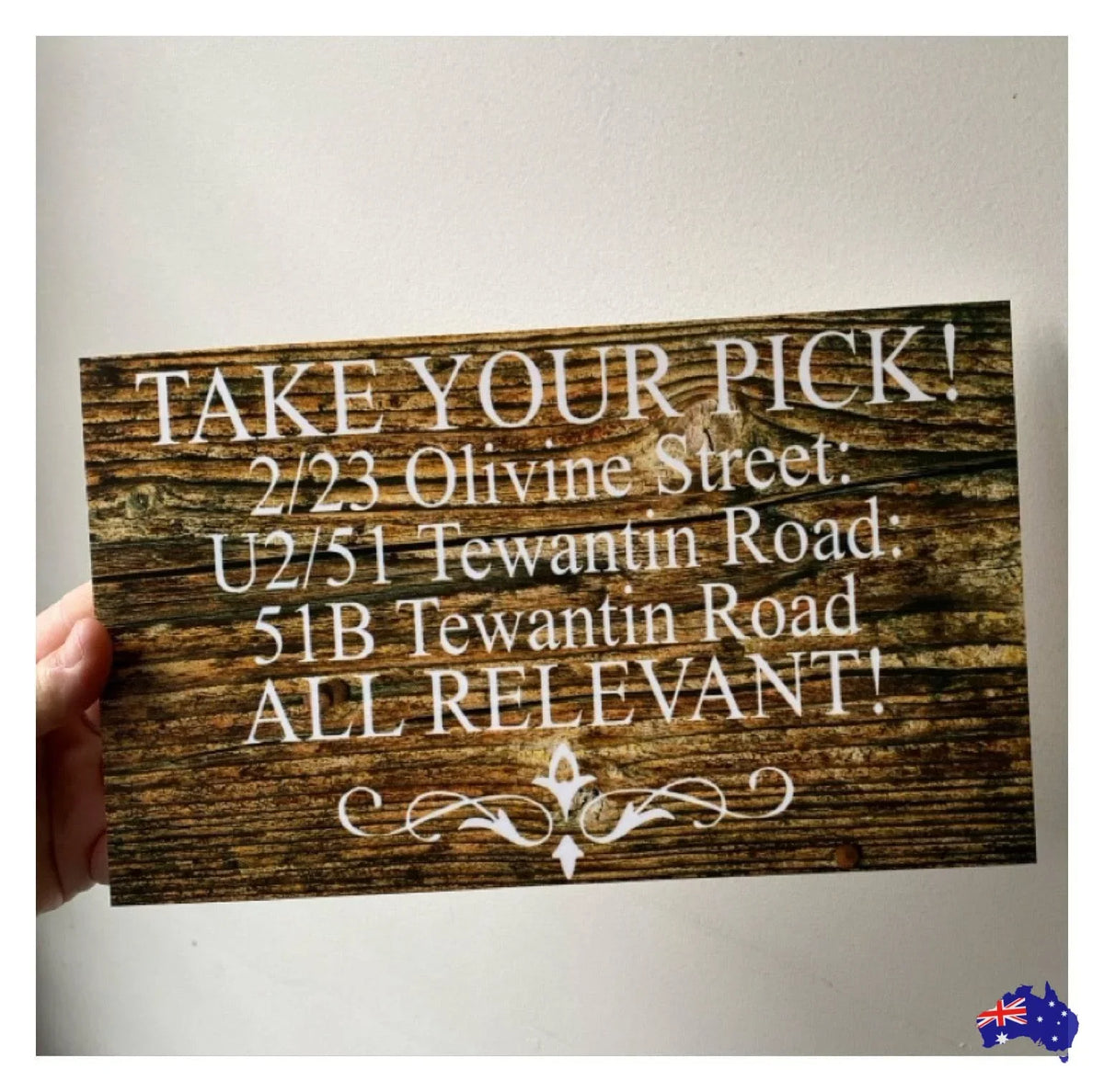 Custom Personalised Dark Wood Look Sign - The Renmy Store Homewares & Gifts