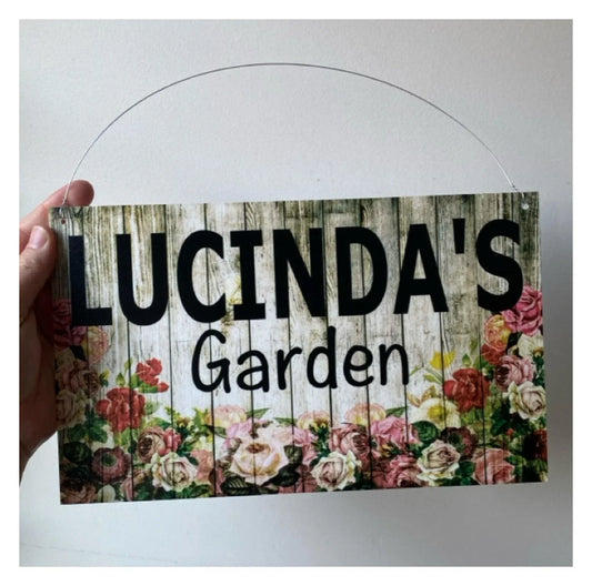 Floral Garden Rose Personalised Custom Sign - The Renmy Store Homewares & Gifts