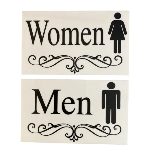 Toilet Door Women Men Vintage Scroll Sign - The Renmy Store Homewares & Gifts