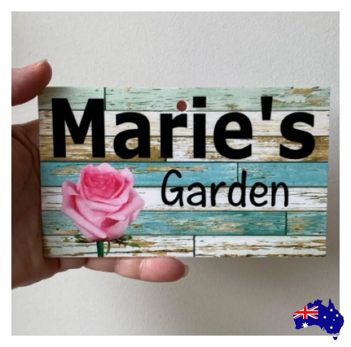 Garden Rose Pink Personalised Custom Sign - The Renmy Store Homewares & Gifts
