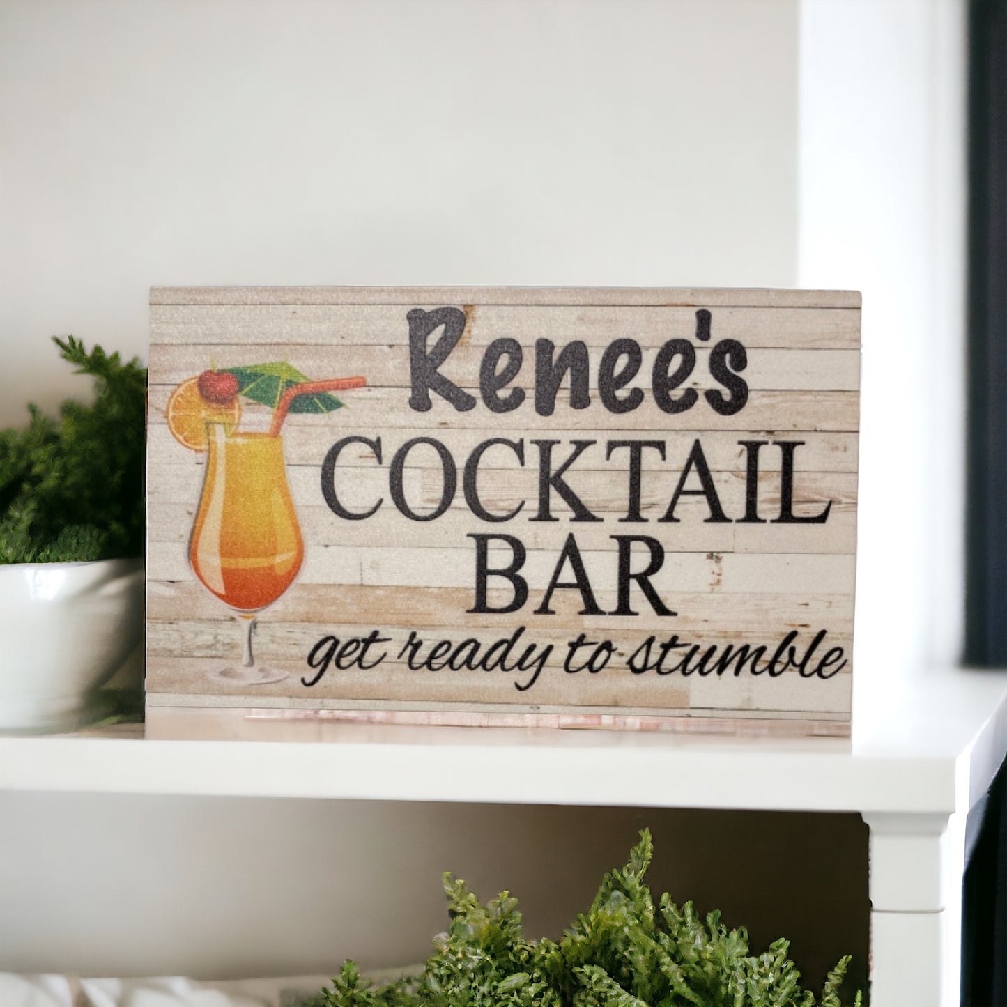 Cocktail Bar Get Ready To Stumble Custom Sign - The Renmy Store Homewares & Gifts 