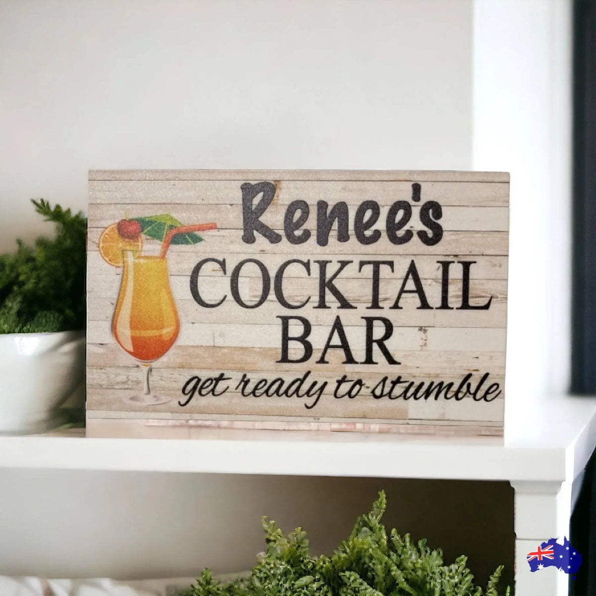 Cocktail Bar Get Ready To Stumble Custom Sign - The Renmy Store Homewares & Gifts