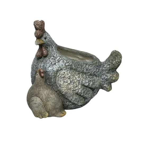 Planter Pot Chicken Hen Chick Rustic Country