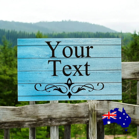 Custom Personalised Blue Marine Timber Wood Sign - The Renmy Store Homewares & Gifts