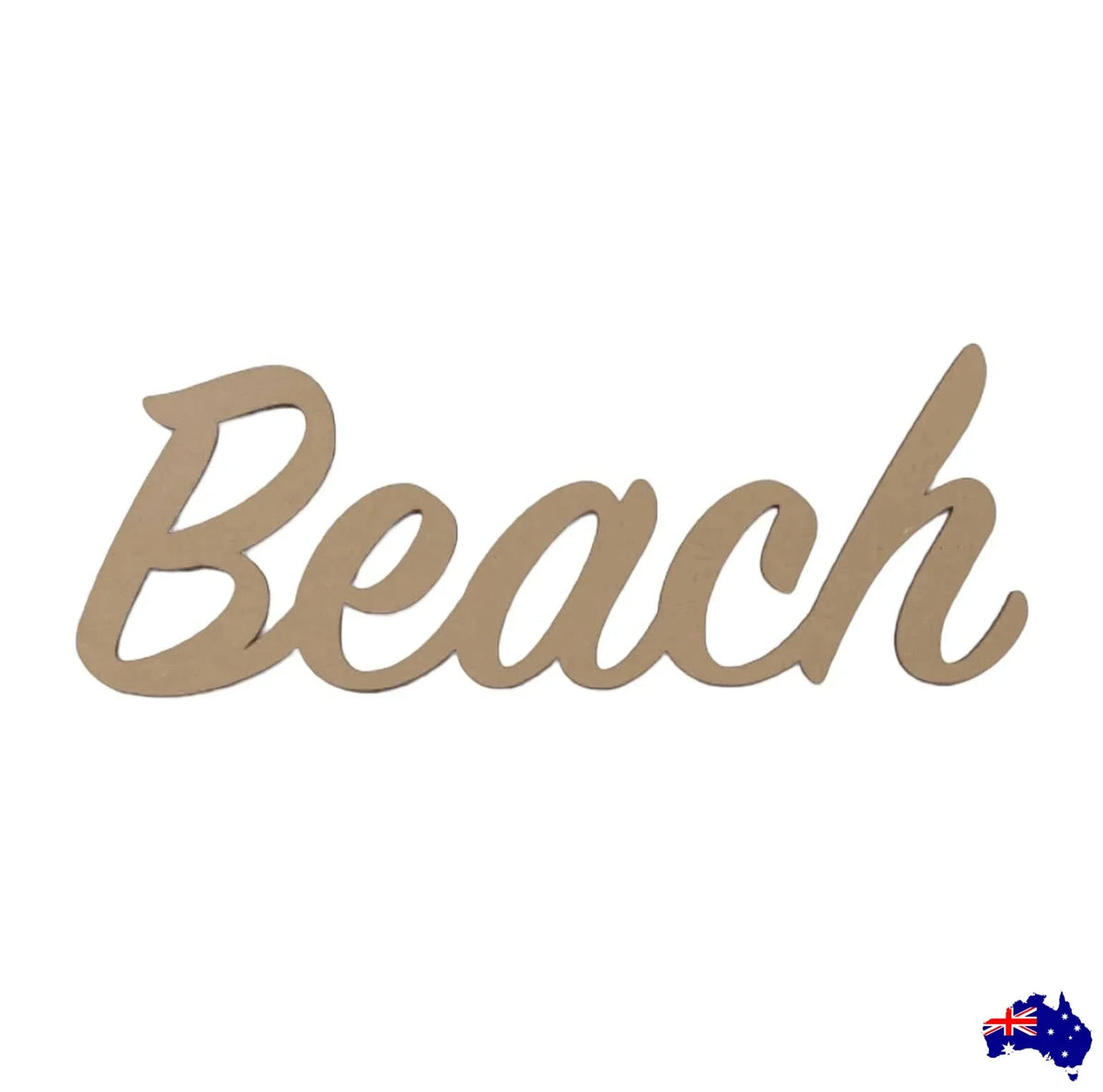 Beach MDF Shape Word Raw Wooden Wall Art - The Renmy Store Homewares & Gifts