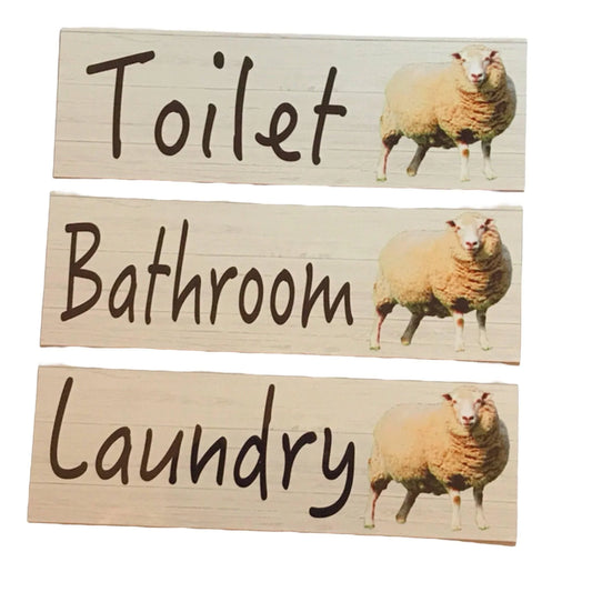Sheep Ewe Door Sign Toilet Laundry Bathroom - The Renmy Store Homewares & Gifts