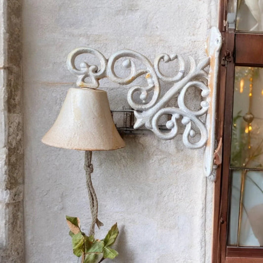 Door Bell Rustic White Scroll Cast Iron - The Renmy Store Homewares & Gifts
