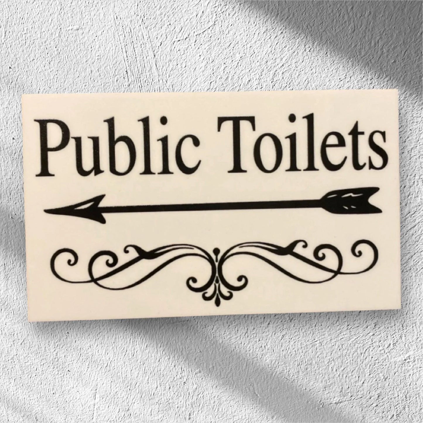 Public Toilets Restroom Wall Door Right Left Arrow Sign - The Renmy Store Homewares & Gifts