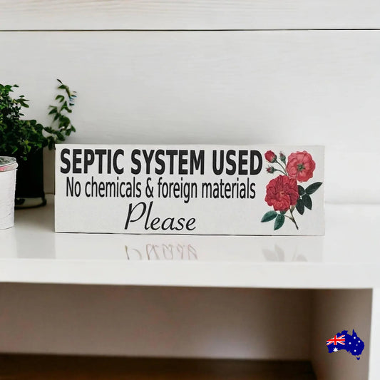 Toilet Bathroom Flush Eco Red Rose Bud Sign - The Renmy Store Homewares & Gifts