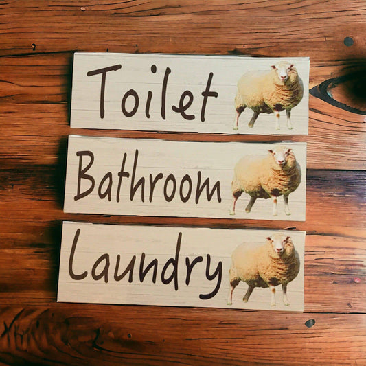 Sheep Ewe Door Sign Toilet Laundry Bathroom - The Renmy Store Homewares & Gifts