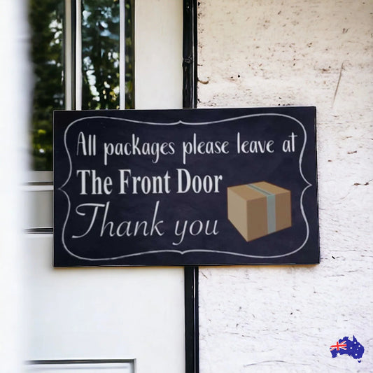Courier Delivery Leave Packages Front Door Sign - The Renmy Store Homewares & Gifts