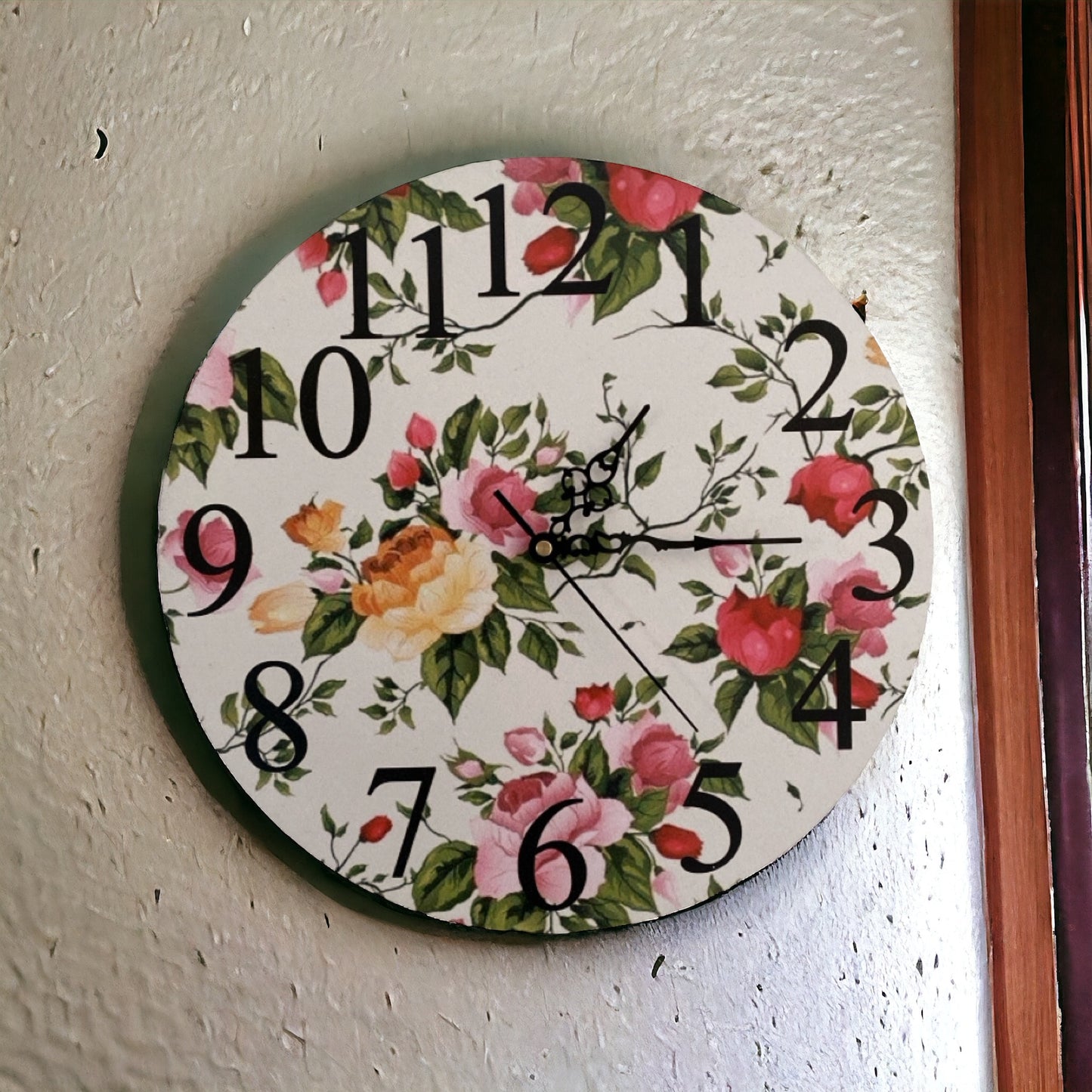 Clock Wall Country Cottage Floral Aussie Made - The Renmy Store Homewares & Gifts 