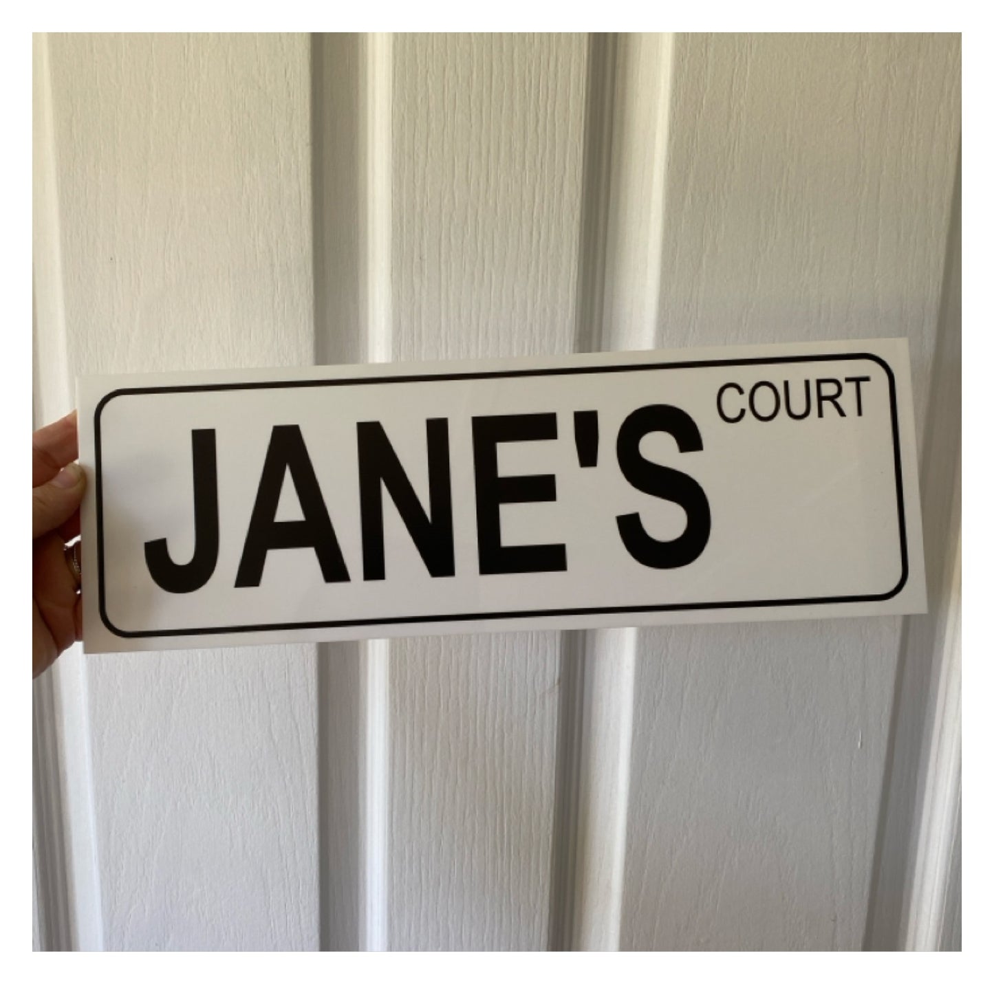 Street White Custom Personalised Sign