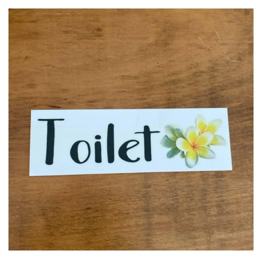 Frangipani Toilet Laundry Bathroom Door Sign - The Renmy Store Homewares & Gifts