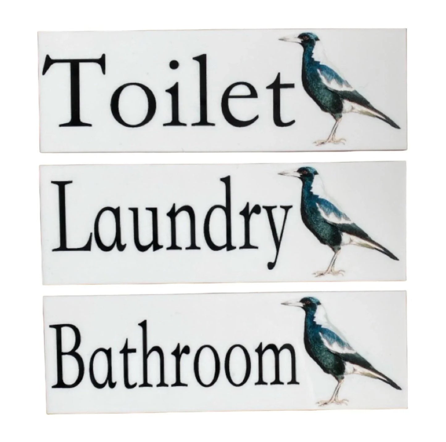 Magpie Bird Toilet Laundry Bathroom Door Sign - The Renmy Store Homewares & Gifts