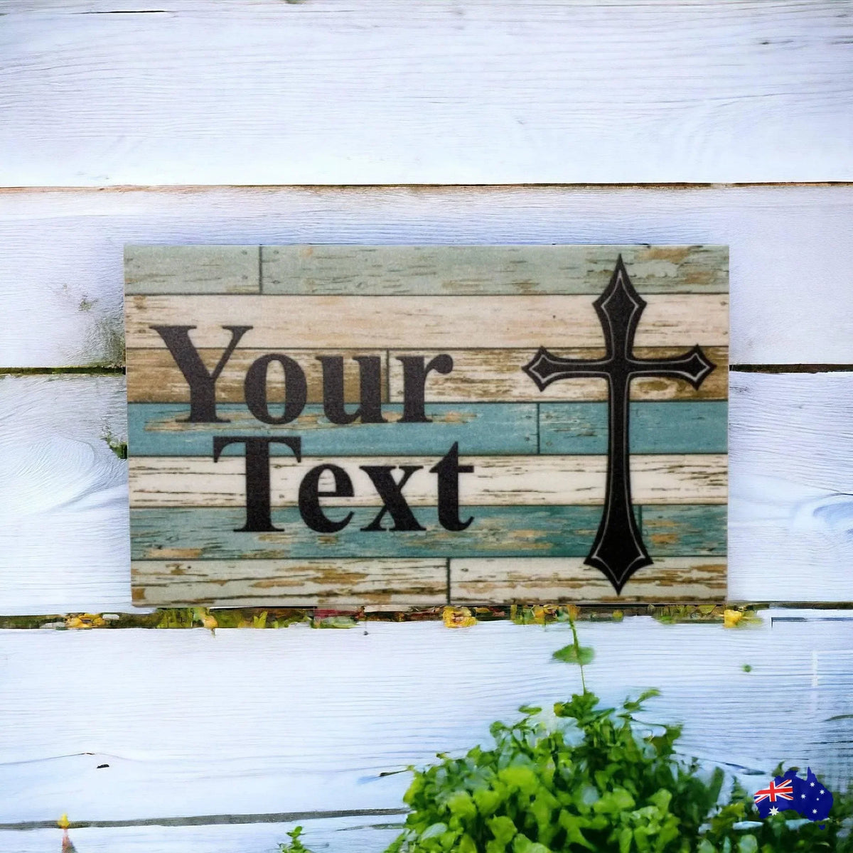 Cross Memorial Personalised Custom Rustic Sign - The Renmy Store Homewares & Gifts