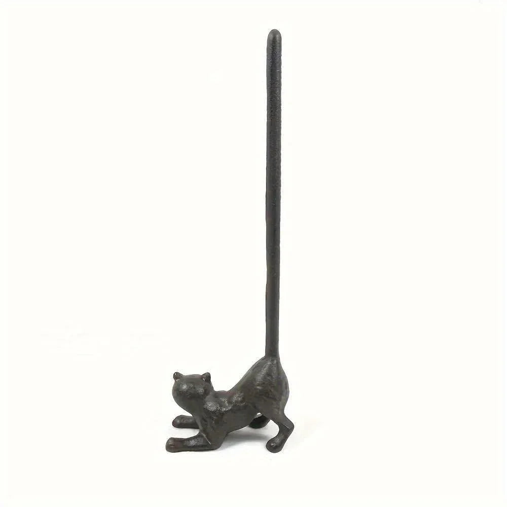 Paper Towel Holder Cat Cast Iron - The Renmy Store Homewares & Gifts