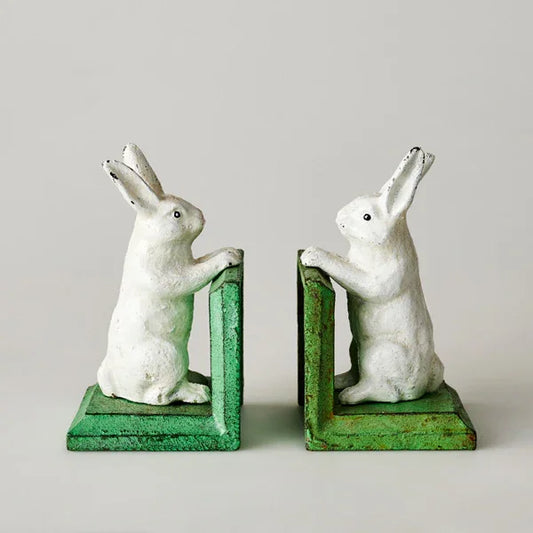 Bookends Bookend Rabbit Bunny Cast Iron