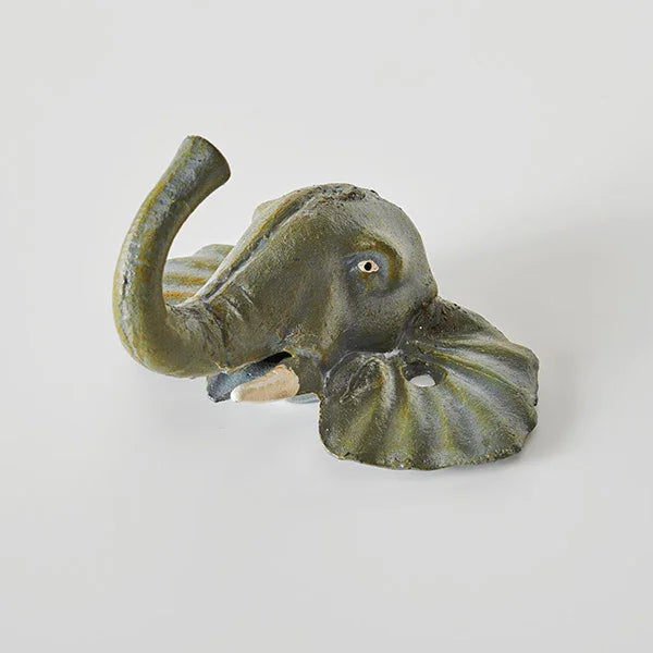 Elephant Cast Iron Africa Rustic Hook