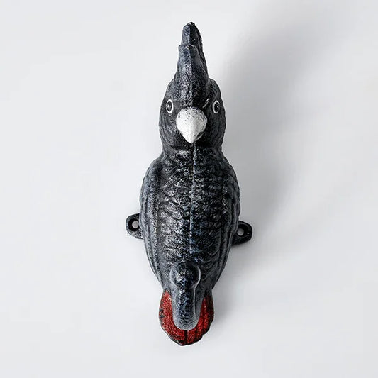 Cockatoo Black Red Tail Bird Iron Hook