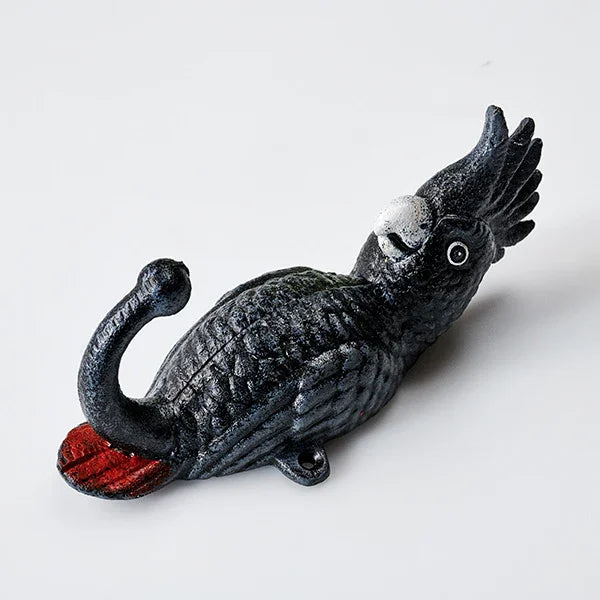 Cockatoo Black Red Tail Bird Iron Hook