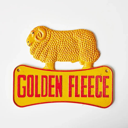 Golden Fleece Ram Vintage Antique Cast Iron Wall Sign
