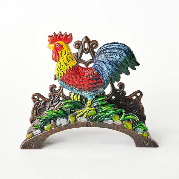 Hose Wall Holder Cast Iron Rooster Country