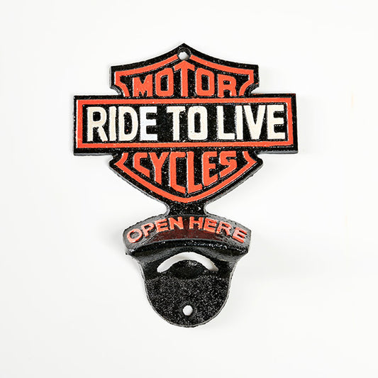 Motorbike Motorcycle Wall Mount Bottle Opener - Vintage Cast Iron