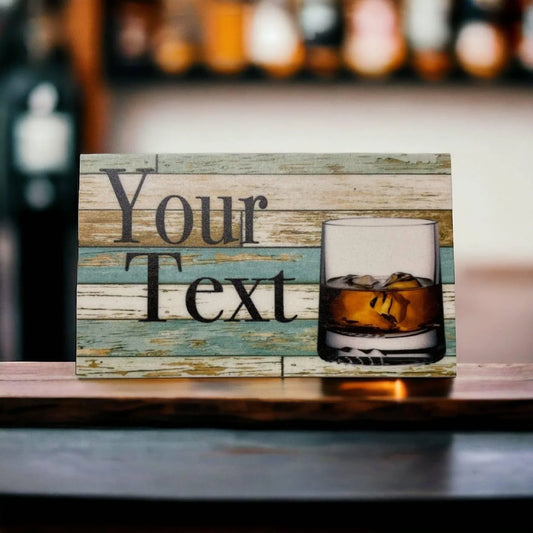 Scotch Bar Rustic Blue Custom Personalised Sign - The Renmy Store Homewares & Gifts