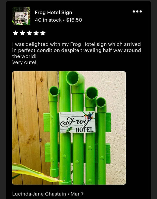 Frog Hotel Sign - The Renmy Store Homewares & Gifts