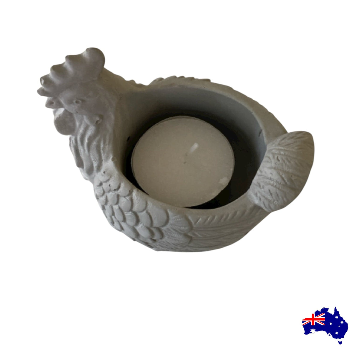 Rooster Tealight Candle Holder | Handmade Concrete Farmhouse Aussie Made | Buy 1 or 2