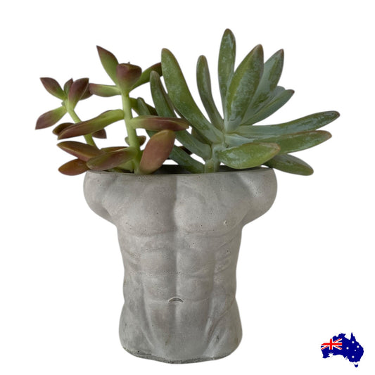 Planter Pot Man Bod Aussie Handmade Concrete
