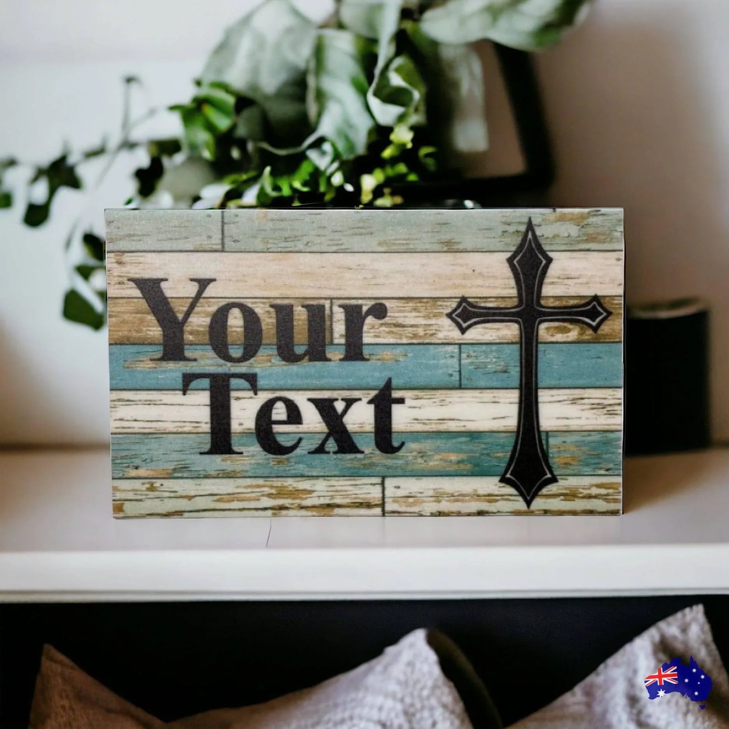 Cross Memorial Personalised Custom Rustic Sign - The Renmy Store Homewares & Gifts