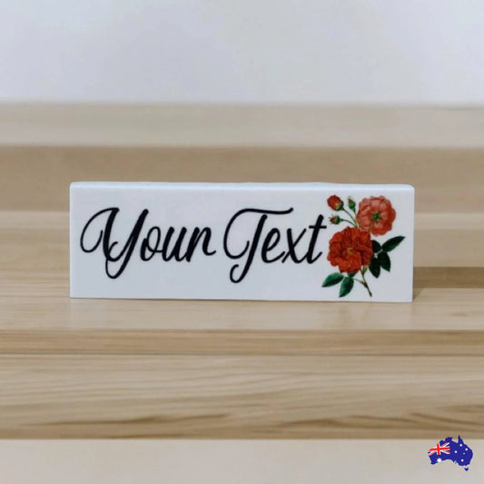 Custom Personalised Your Text Red Rose Sign - The Renmy Store Homewares & Gifts