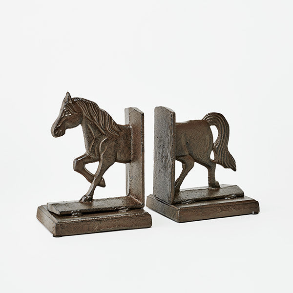Horse Bookends | Rustic Cast Iron Pair | Farmhouse Decor