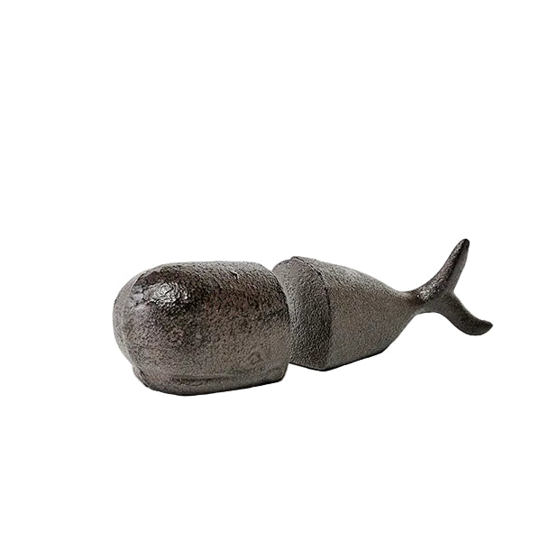 Whale Bookends | Rustic Cast Iron Pair | Coastal Beach House Decor