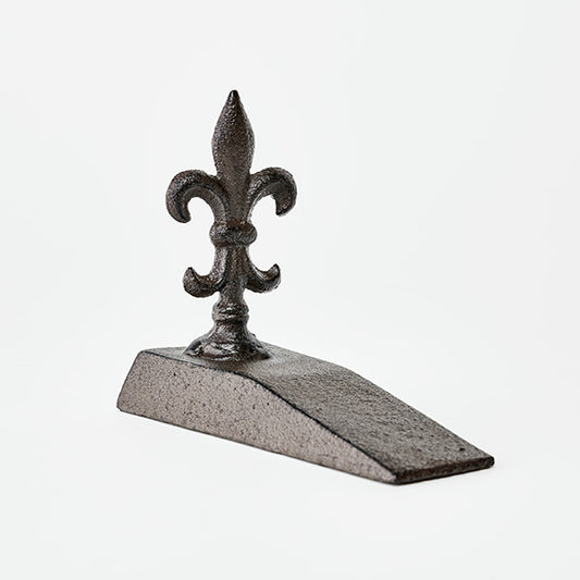 Fleur De Lis Wedge Doorstop | French Provincial Vintage Cast Iron
