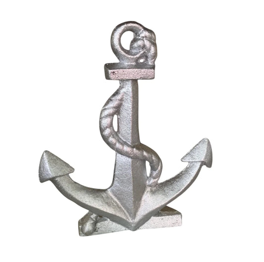 Door Stop Anchor Nautical Silver Cast Iron - The Renmy Store Homewares & Gifts