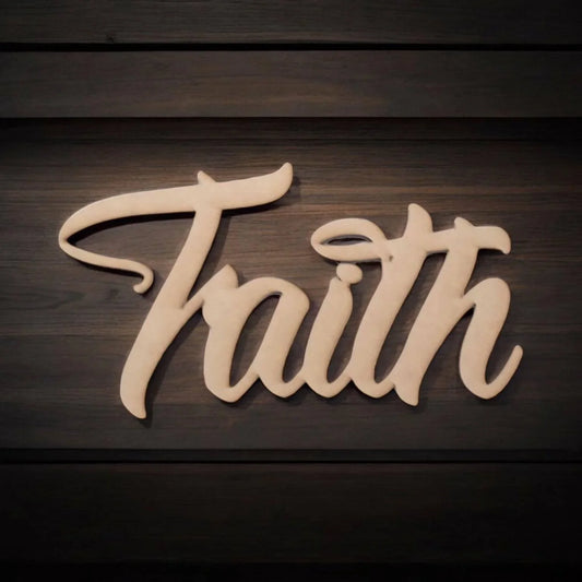 Faith Word Wall Quote Art DIY Raw MDF Timber Wood - The Renmy Store Homewares & Gifts