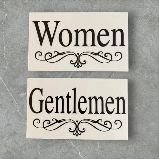 Toilet Door Women Gentlemen Vintage White Sign - The Renmy Store Homewares & Gifts
