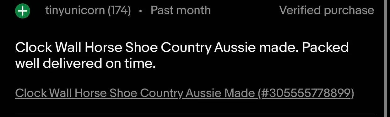 Clock Wall Horse Shoe Country Aussie Made - The Renmy Store Homewares & Gifts