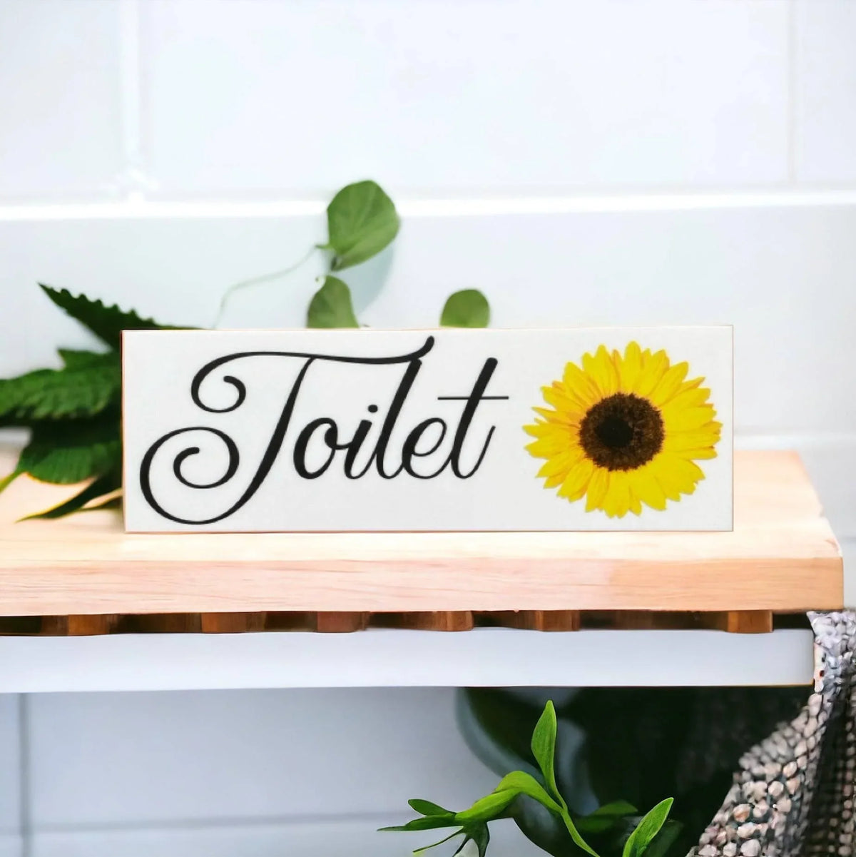 Sunflower Door Room Sign Toilet Laundry Bathroom - The Renmy Store Homewares & Gifts