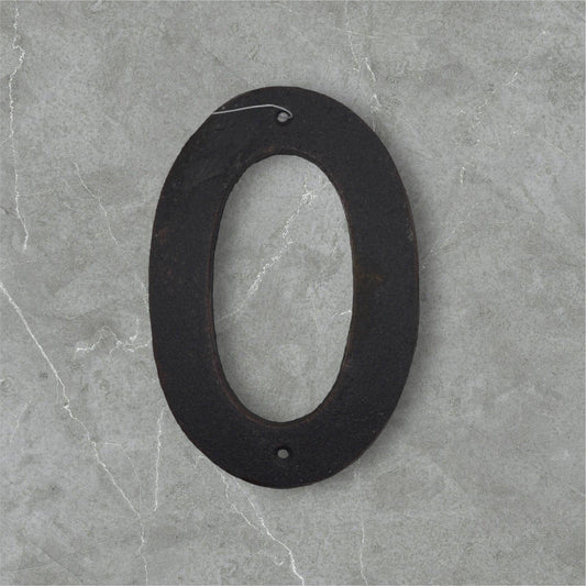 Number 0 Cast Iron Metal House Street Fence Wall Letterbox Large 16cm - The Renmy Store Homewares & Gifts