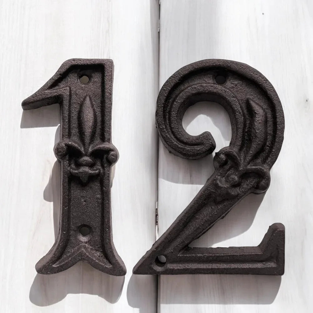 House Door Numbers French Provincial Fleur 1-10 Cast Iron - The Renmy Store Homewares & Gifts