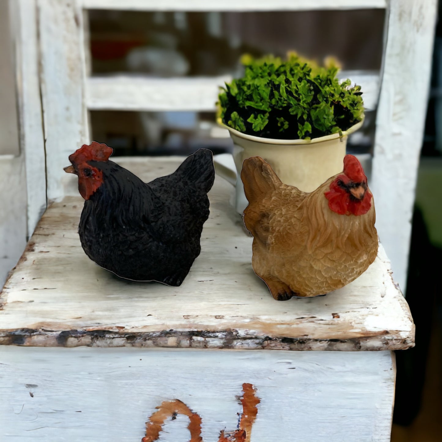 Chicken Hen Farm 7cm Set of 2 Ornament - The Renmy Store Homewares & Gifts 
