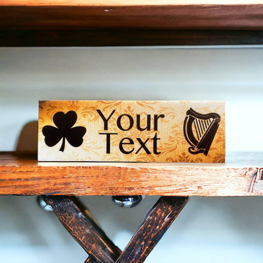 Irish Clover Harp Custom Personalised Sign - The Renmy Store Homewares & Gifts