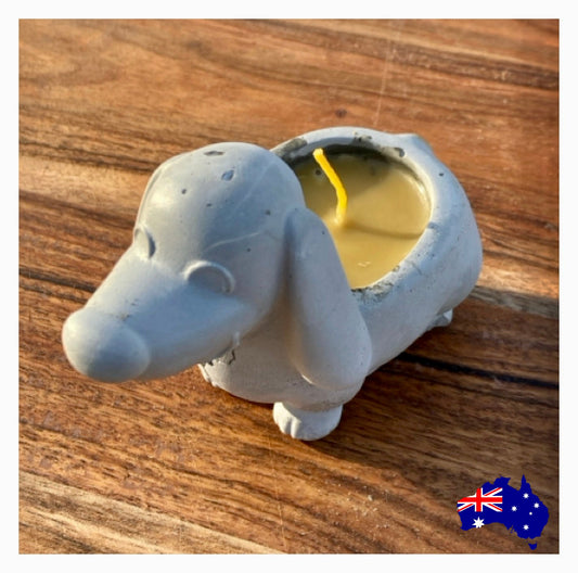 Pure Beeswax Dog Dachshund Candle Aussie Handmade