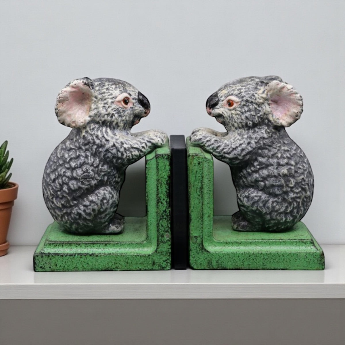 Koala Cast Iron Bookends Aussie Vintage 22x10x16cm